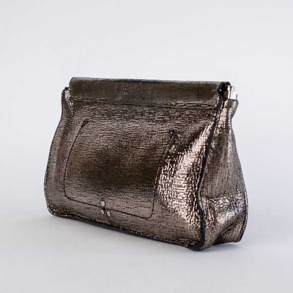 Jerome Dreyfuss Champagne Clic Clac Gold Clutch Women's $270 - Picture 9 of 15